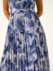 Roman Grey Petite Abstract Print Pleated Midi Dress - Image 5 of 5