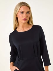 Roman Blue Petite Bodycon Pocket Stretch Dress - Image 4 of 5