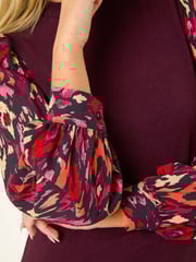 Roman Red Petite 2 in 1 Contrast Print Shift Dress - Image 5 of 5