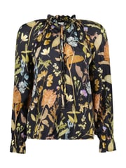 Baukjen Jasmine Printed Tie Neck Satin Black Blouse - Image 5 of 5