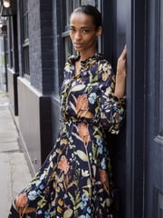 Baukjen Luna Printed Long Black Shirt Dress - Image 3 of 4