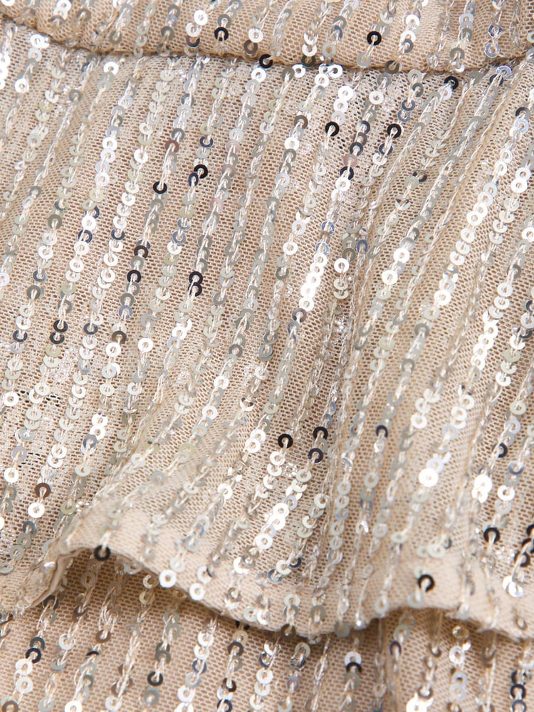Abercrombie & Fitch Gold Sequin Occasion Party Skirt - Image 1 of 2