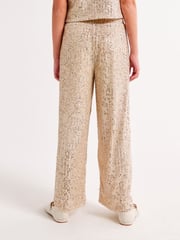 Abercrombie & Fitch Sequin Gold Occasion Party Wide Leg Trousers - Image 2 of 7