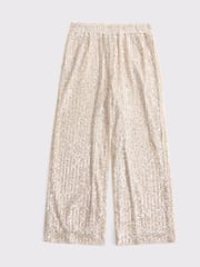 Abercrombie & Fitch Sequin Gold Occasion Party Wide Leg Trousers - Image 6 of 7