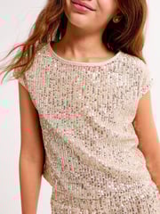 Abercrombie & Fitch Gold Sequin Occasion Sleeveless Cropped Top - Image 5 of 7