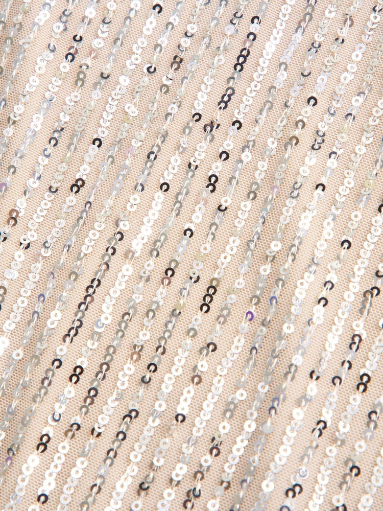 Abercrombie & Fitch Gold Sequin Occasion Sleeveless Cropped Top - Image 7 of 7