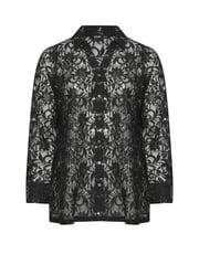 Yours Curve Black Sequin Lace Shirt - Image 6 of 6