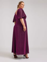 Yours Curve Pink London Metallic Wrap Maxi Dress - Image 4 of 5