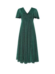 Yours Curve Green London Metallic Wrap Maxi Dress - Image 5 of 5