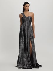 Amur Metallic One Shoulder Maxi Dress - Image 1 of 5