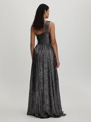 Amur Metallic One Shoulder Maxi Dress - Image 4 of 5