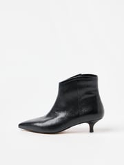 Oliver Bonas Black Metallic Pointed Kitten Heel Ankle Boots - Image 2 of 7