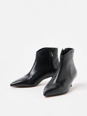 Oliver Bonas Black Metallic Pointed Kitten Heel Ankle Boots - Image 3 of 7
