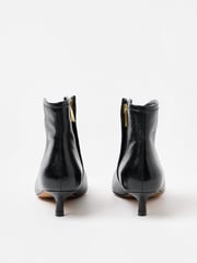 Oliver Bonas Black Metallic Pointed Kitten Heel Ankle Boots - Image 4 of 7