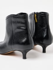 Oliver Bonas Black Metallic Pointed Kitten Heel Ankle Boots - Image 7 of 7