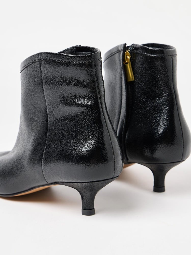 Oliver Bonas Black Metallic Pointed Kitten Heel Ankle Boots - Image 7 of 7 Oliver Bonas Black Metallic Pointed Kitten Heel Ankle Boots - Image 7 of 7