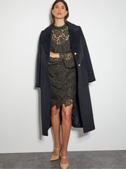 Monsoon Green Eliza Long Sleeve Lace Mini Dress - Image 5 of 5