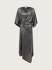 Monsoon Gold Mila Drape Metallic Jersey Midi Dress - Image 6 of 6