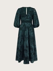 Monsoon Green Joanna Floral Lace Midi Tea Dress - Image 4 of 4