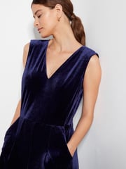 Monsoon Blue Vayle Velvet Jumpsuit - Image 2 of 5