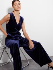 Monsoon Blue Vayle Velvet Jumpsuit - Image 4 of 5