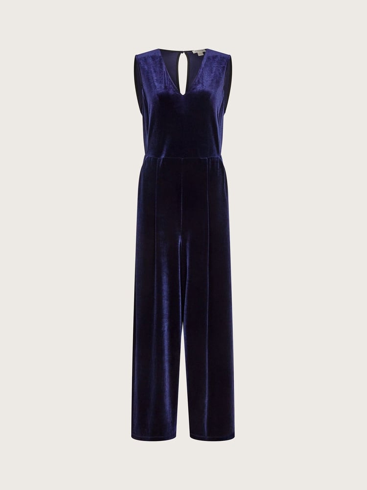 Monsoon Blue Vayle Velvet Jumpsuit - Image 5 of 5