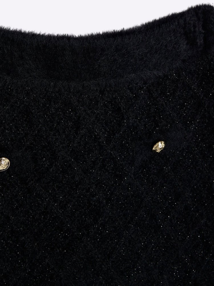 River Island Black Girls Sequin Chain Cardigan Set - Image 2 of 4
