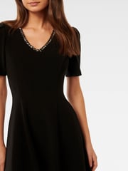 Forever New Black Alessia Embellished Mini Dress - Image 3 of 4