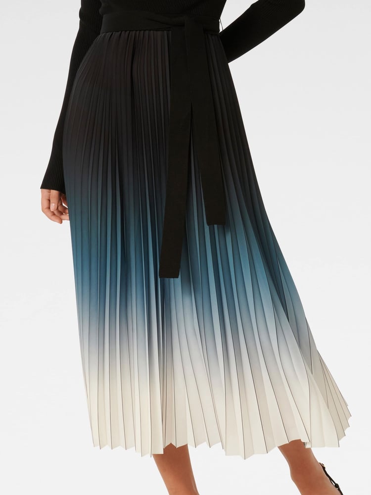 Forever New Black Harmony Ombre Pleated Midi Dress - Image 3 of 3