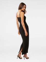 Forever New Black Leah Mesh Layered Bodycon Dress - Image 2 of 3