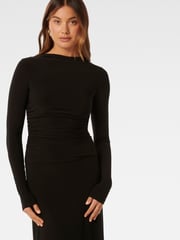 Forever New Black Kiera Long Sleeves Midi Dress - Image 1 of 2