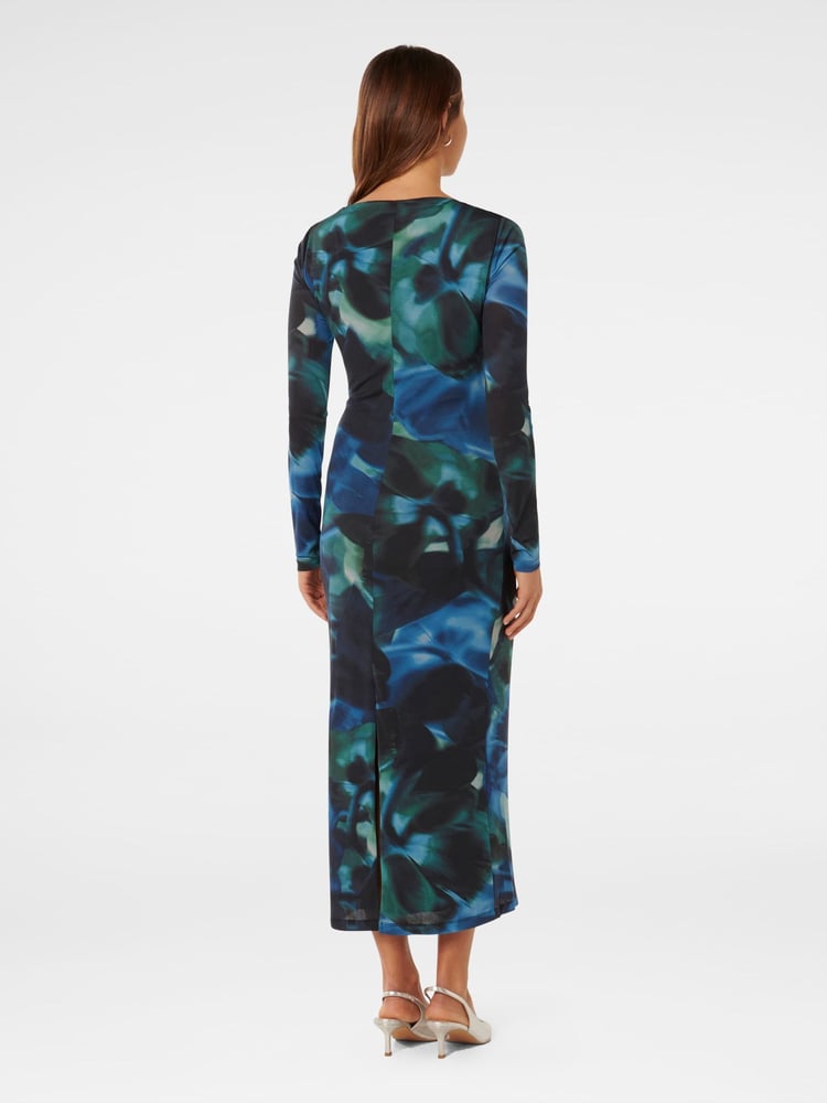 Forever New Blue Loretta Ruched Jersey Midi Dress - Image 2 of 3