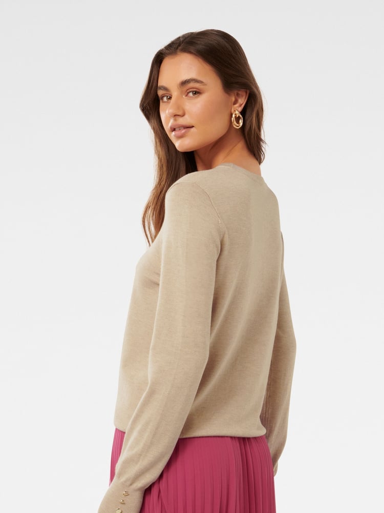 Forever New Cream Katie Crew Neck Sweater - Image 2 of 4