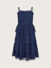 Monsoon Blue Inga Spot Tulle Prom Dress - Image 1 of 3