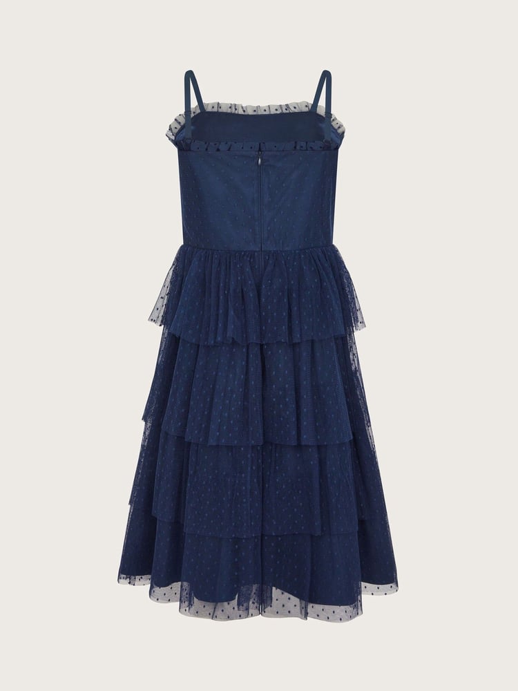 Monsoon Blue Inga Spot Tulle Prom Dress - Image 2 of 3