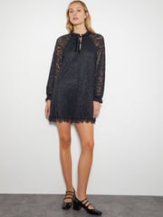 Monsoon Black Lulu Long Sleeve Lace Mini Dress - Image 2 of 4