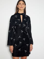 Monsoon Black Moira Embroidered Bow Dress - Image 4 of 4
