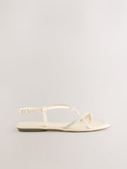 Nude Pink Standard/Wide Fit Forever Comfort® Strappy Bling Toe Loop Sandals - Image 5 of 7