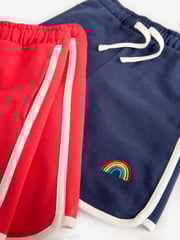 Little Bird by Jools Oliver Navy/Red Rainbow 2 Pack Shorts - Image 6 of 8