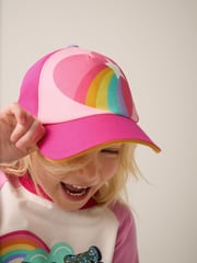 Little Bird by Jools Oliver Pink Rainbow Star Baseball Cap - Image 5 of 6