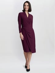Gina Bacconi Purple Gloria Jersey Wrap Dress - Image 3 of 5
