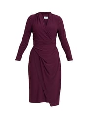 Gina Bacconi Purple Gloria Jersey Wrap Dress - Image 5 of 5