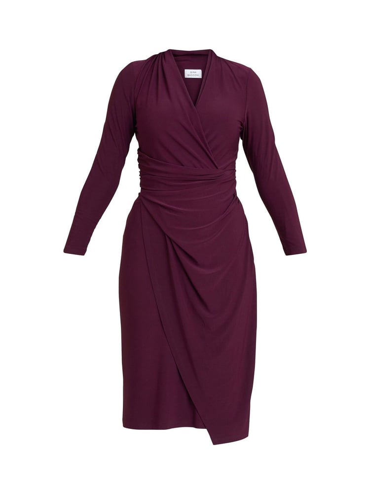 Gina Bacconi Purple Gloria Jersey Wrap Dress - Image 5 of 5