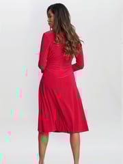 Gina Bacconi Red Antonia Jersey Wrap Dress - Image 2 of 5