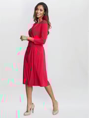 Gina Bacconi Red Antonia Jersey Wrap Dress - Image 3 of 5