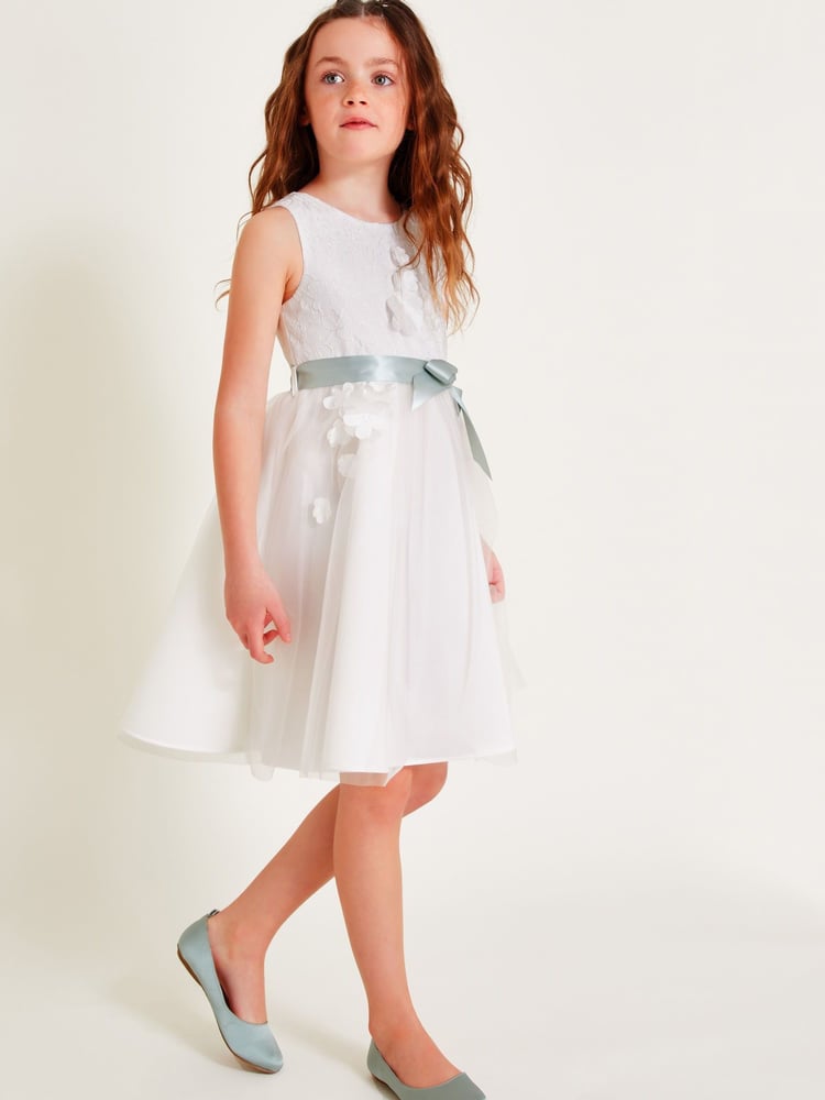 Monsoon Natural Molly Scuba Bow Bridesmaid Dress - Image 1 of 4