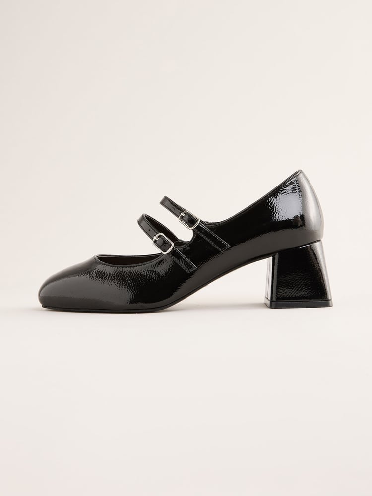 Friends Like These Black Standard Fit Low Block Heel Double Strap Mary Jane Court Shoes - Image 5 of 5