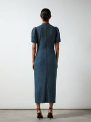 Ro&Zo Blue Harriet Teal Sparkle Jersey High Neck Dress - Image 6 of 6