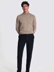 MOSS Blue Tailored Fit Moleskin 100% Cotton Trousers - Image 2 of 4