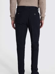 MOSS Blue Tailored Fit Moleskin 100% Cotton Trousers - Image 4 of 4